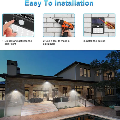 Solar Outdoor Motion Sensor LED Wall Light, Outdoor Garden Light