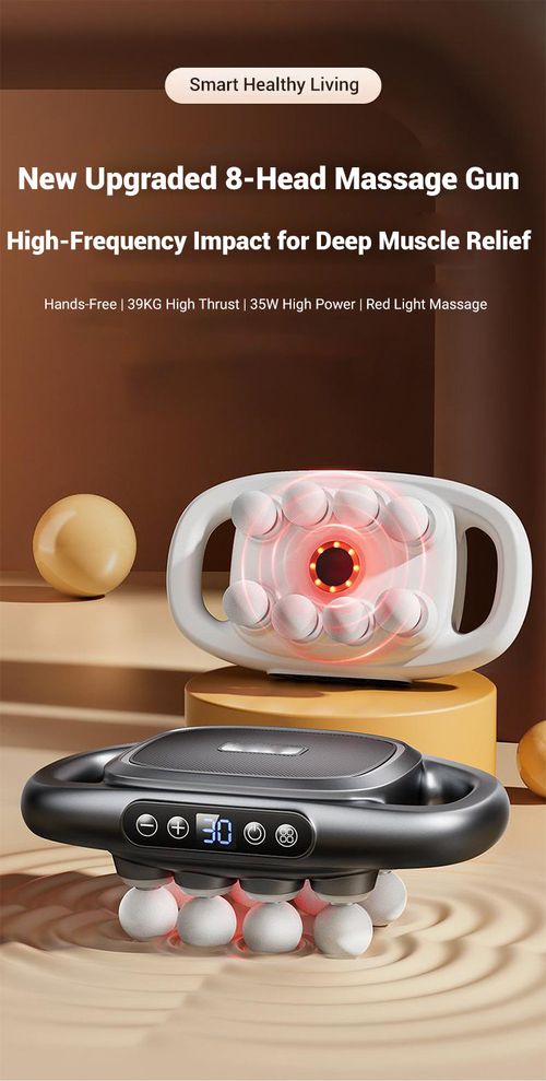 16-Drive 8-Head Massage Gun Device Deep Tissue Percussion Therapy for Muscle Pain Relief