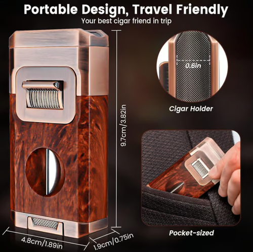 All-in-One Torch Lighter with Built-in Cutter V Cut