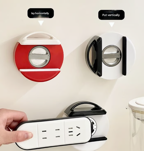 🌟🌸No-Drill Suction Cup Power Strip Holder