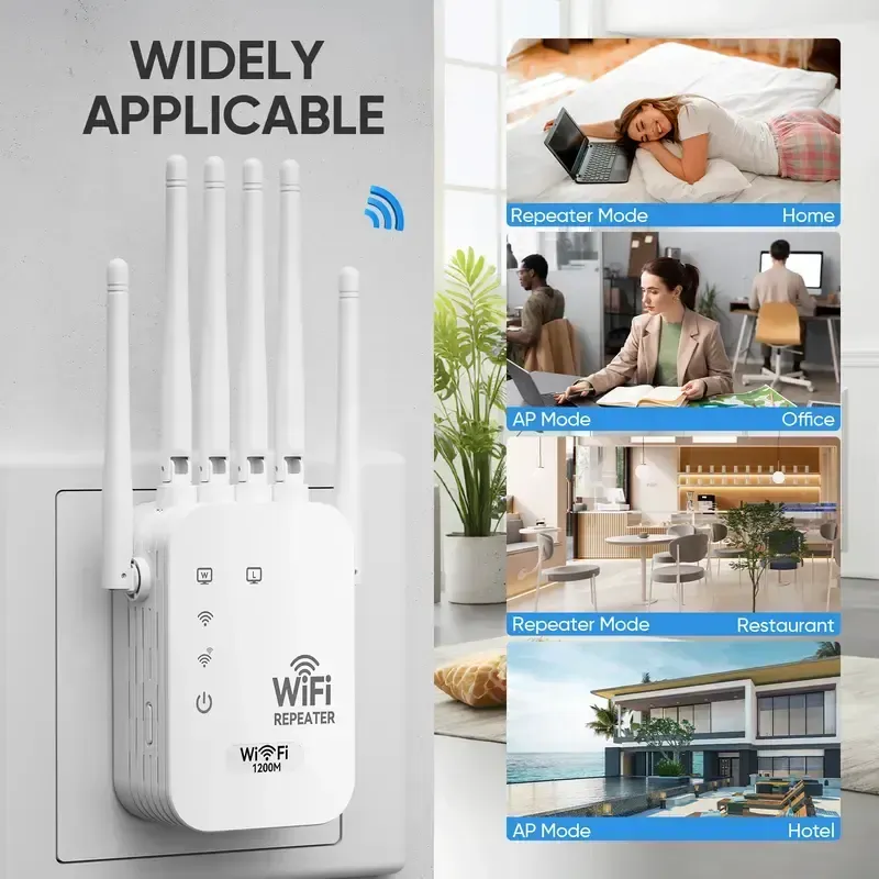 🏠 1200Mbps WiFi Extender – Covers 10,000 Sq.Ft, 100 Devices & Dual Band Boost 🌐