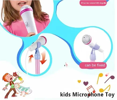 Karaoke Machine Toy with Lights Kids Microphone with Stand, Karaoke Song Instrument Toy, Educational Training Toy
