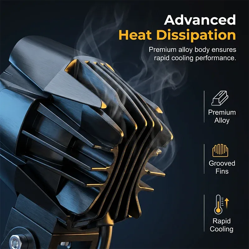 🔥 Dual Color LED Motorcycle Light – Bright Night Riding Safety Lamp 🏍️