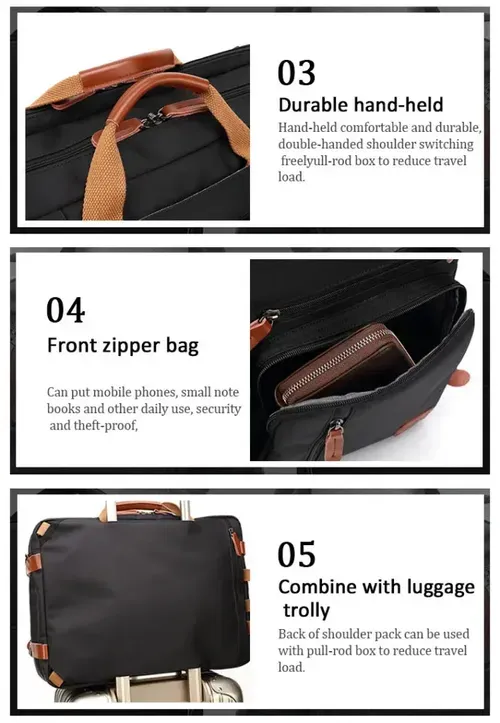 3-in-1 crossbody bag, single shoulder bag, notebook backpack
