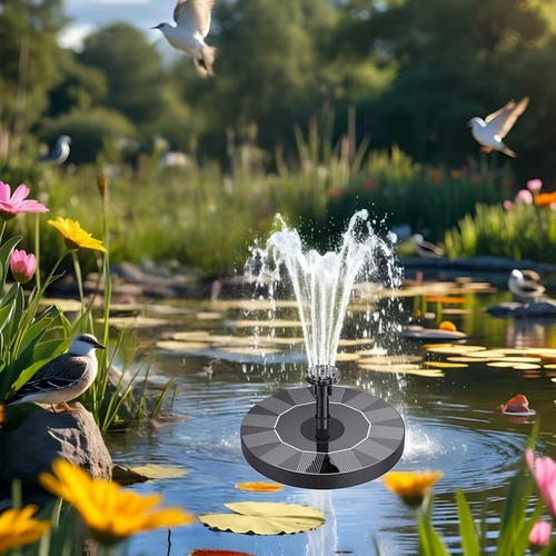 ☀️💦✨ SOLAR FLOATING WATER FOUNTAIN LAMP