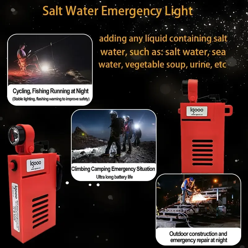 Salt Water Emergency Lantern, Battery-Free Water Activated Flashlight