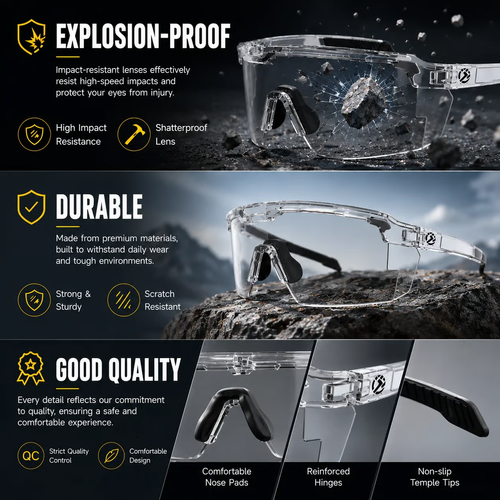 ☀️ Photochromic Polarized Safety Glasses – 🥇Impact Resistant Outdoor Sports & Work Eyewear
