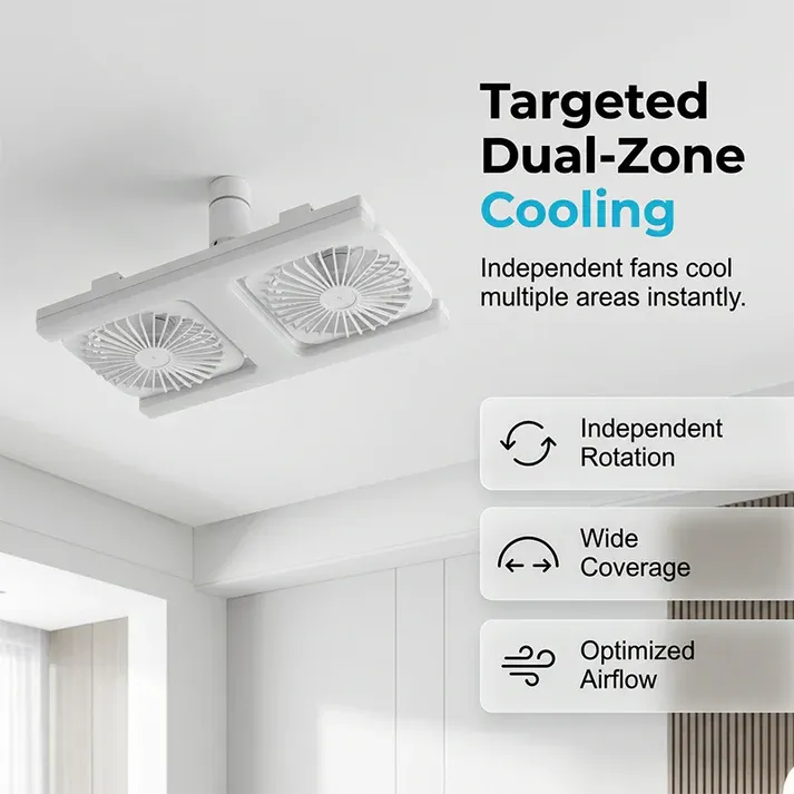 2-in-1 LED Ceiling Fan Light – Dual Cooling, Ultra Bright, Tool-Free Install 🌀