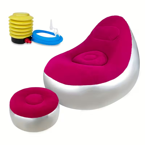 Comfortable sofa with footstool