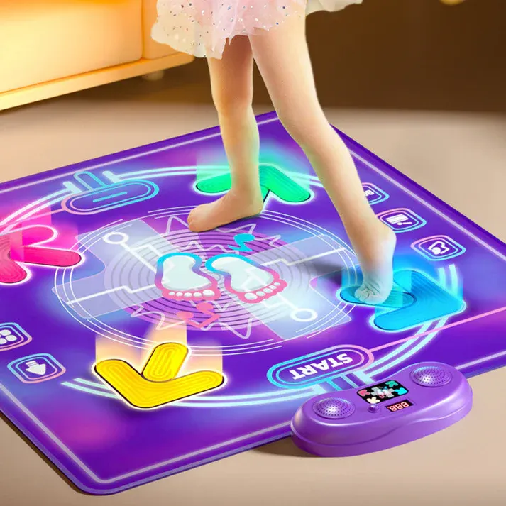 Bluetooth Music & Light Interactive Dance Mat - LED Color Changing with 3 Modes for Kids & Family Parties 🎵🌈