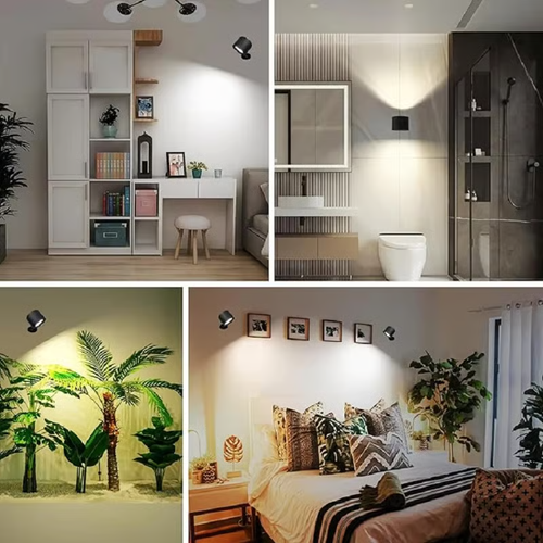 360° Rotatable Rechargeable Touch Wall Lamp with Double Sided Light Source