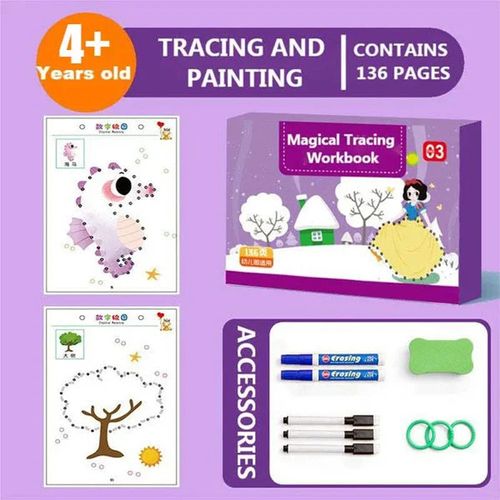 Magical Sank Pen Control Training Book Children Preschool Pen Control Magical Tracing Workbook