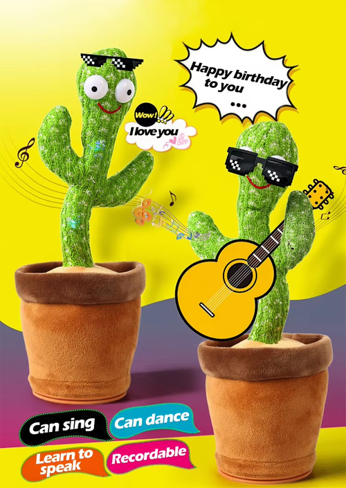 🌵🎶 Dancing Cactus Repeat Talking Toy – Fun, Music & Laughter for All Ages! 🎶🌵