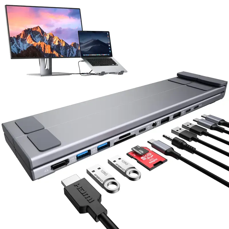 Mukiya 8 in 1 USB C Laptop Docking Station Stand with 4K HDMI