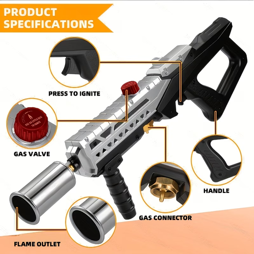 🔥 Powerful Propane Torch Gun – Adjustable Flame Blow Torch for BBQ, Campfire & Weeding