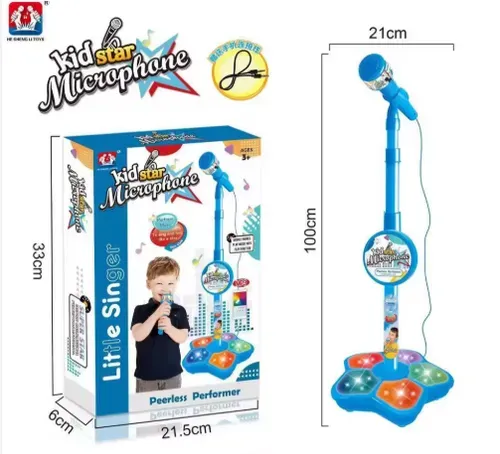 Karaoke Machine Toy with Lights Kids Microphone with Stand, Karaoke Song Instrument Toy, Educational Training Toy