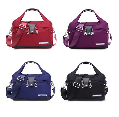 👜🔥 2025 Large-Capacity Nylon Shoulder Crossbody Bag – Lightweight, Waterproof & Stylish  in Bold Red 🔥👜