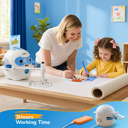 Rechargeable Four in Interactive Educational Robot Drawing Machine