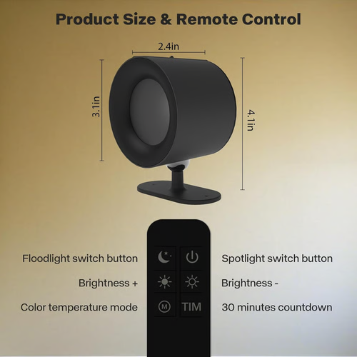 360° Rotatable Rechargeable Touch Wall Lamp with Double Sided Light Source