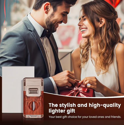 All-in-One Torch Lighter with Built-in Cutter V Cut