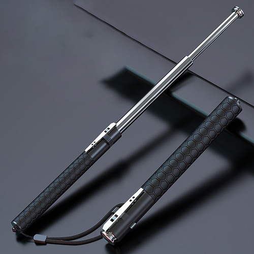 Automatic Spring Expandable Baton – Self-Defense Weapon, Legal Car-Carry Solid Steel Telescopic Stick (3-Section)