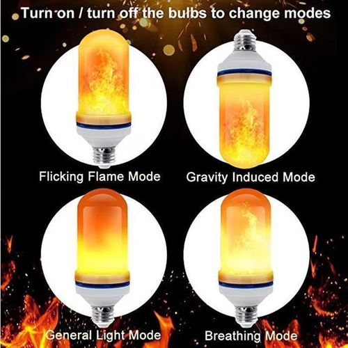LED Flame Light Bulb With Gravity Sensing Effect (Two PCS)