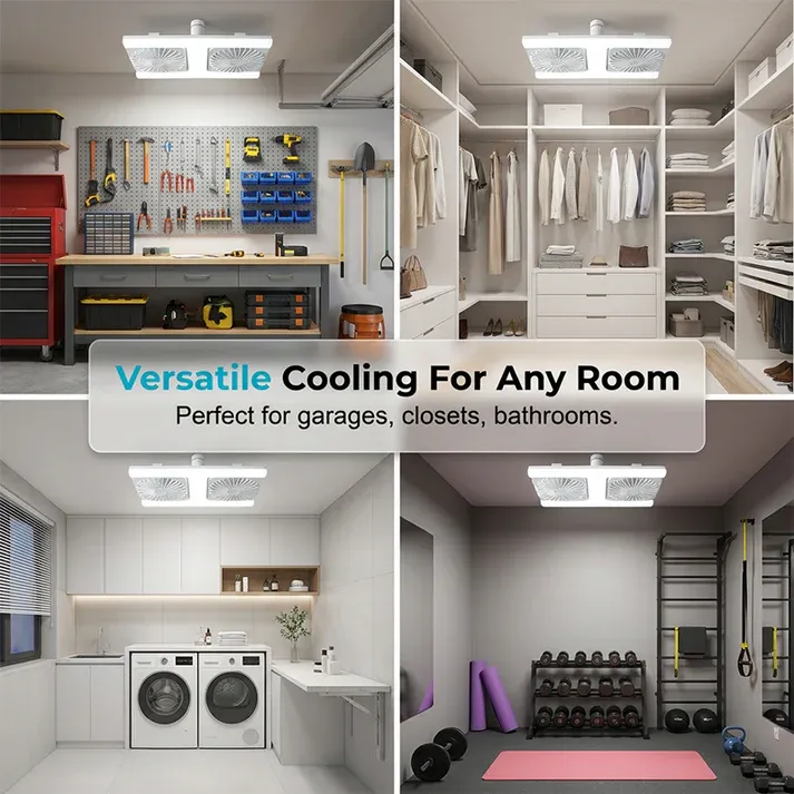 2-in-1 LED Ceiling Fan Light – Dual Cooling, Ultra Bright, Tool-Free Install 🌀