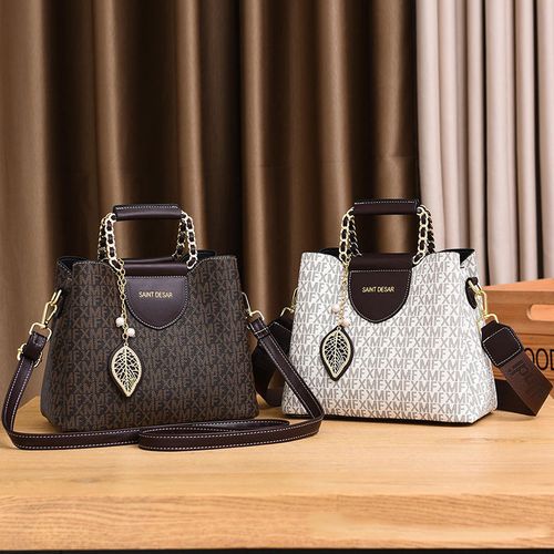 Luxury Durable Waterproof Foldable PU Leather Zipper Closure Women's Shoulder Bag