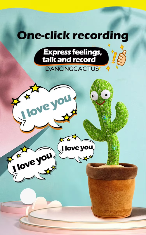 🌵🎶 Dancing Cactus Repeat Talking Toy – Fun, Music & Laughter for All Ages! 🎶🌵