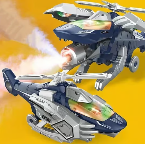 🔥 LED Transforming Dinosaur Helicopter Toy