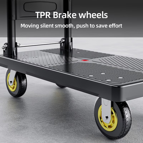Folding Flat Cart with Silent Wheels And Swivel Wheels for Moving