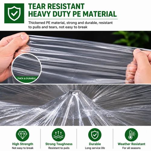 ⚡Clear Waterproof PE Tarp, Transparent Outdoor Cover with Metal Grommets