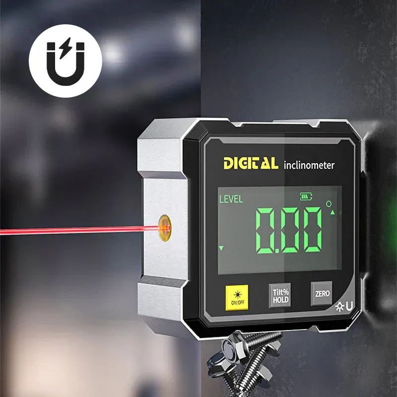 4-Side Magnetic Digital Angle Finder with Laser