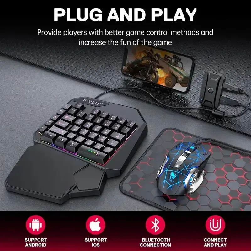 5-in-1 RGB Gaming Keyboard & Mouse Combo with Controller