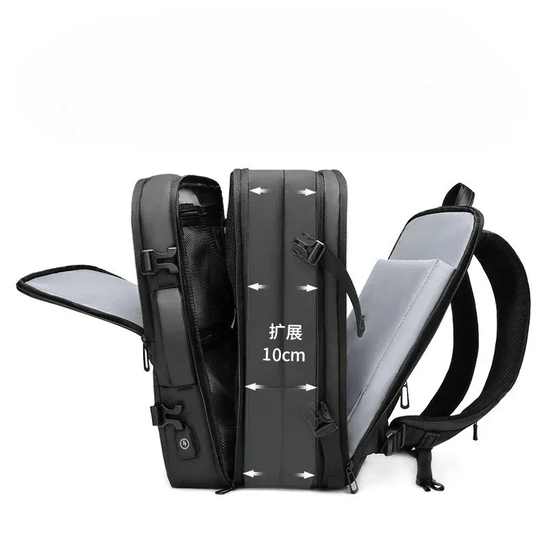 Men Large Capacity Backpack Business Travel Expandable Laptop Bag Casual Multifunctional Rucksack