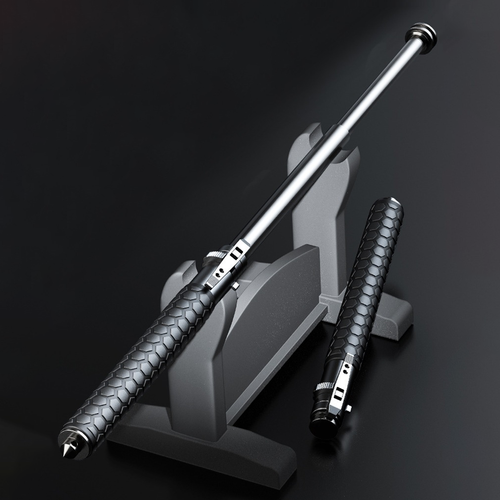 Automatic Spring Expandable Baton – Self-Defense Weapon, Legal Car-Carry Solid Steel Telescopic Stick (3-Section)