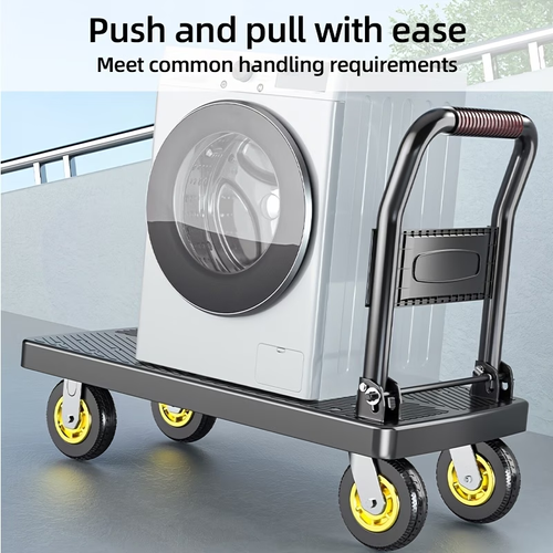 Folding Flat Cart with Silent Wheels And Swivel Wheels for Moving