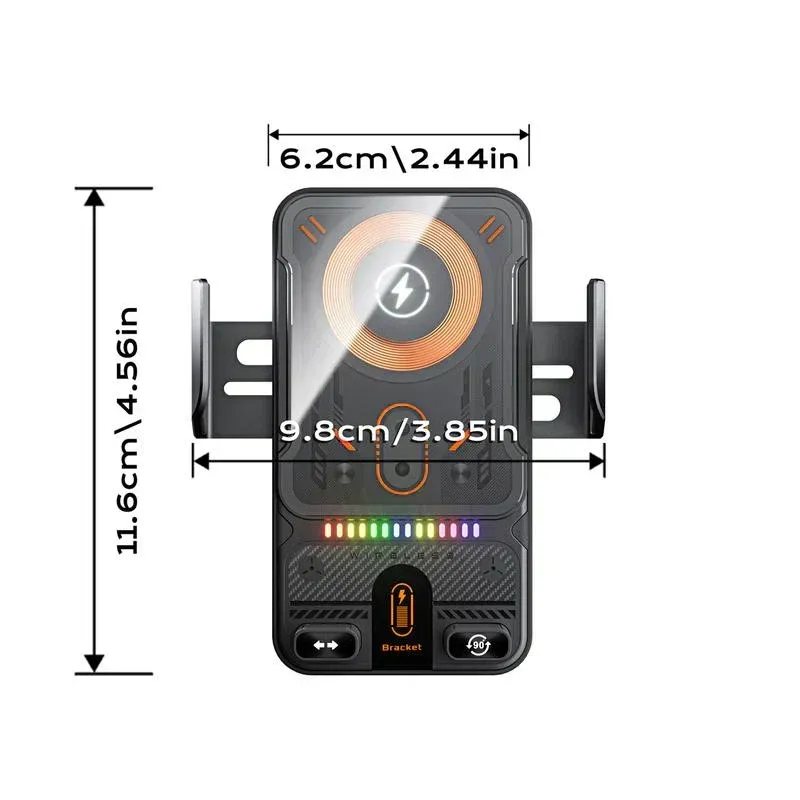 📱Smart 2-in-1 Car Rotating Mobile Phone Holder & Wireless Charger⚡
