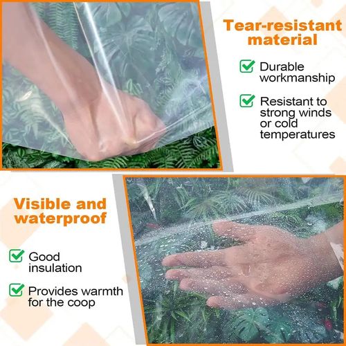 ⚡Clear Waterproof PE Tarp, Transparent Outdoor Cover with Metal Grommets