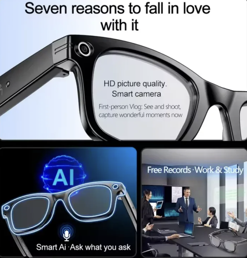 AI-powered smart translation glasses (transparent lenses + sunglasses lenses)