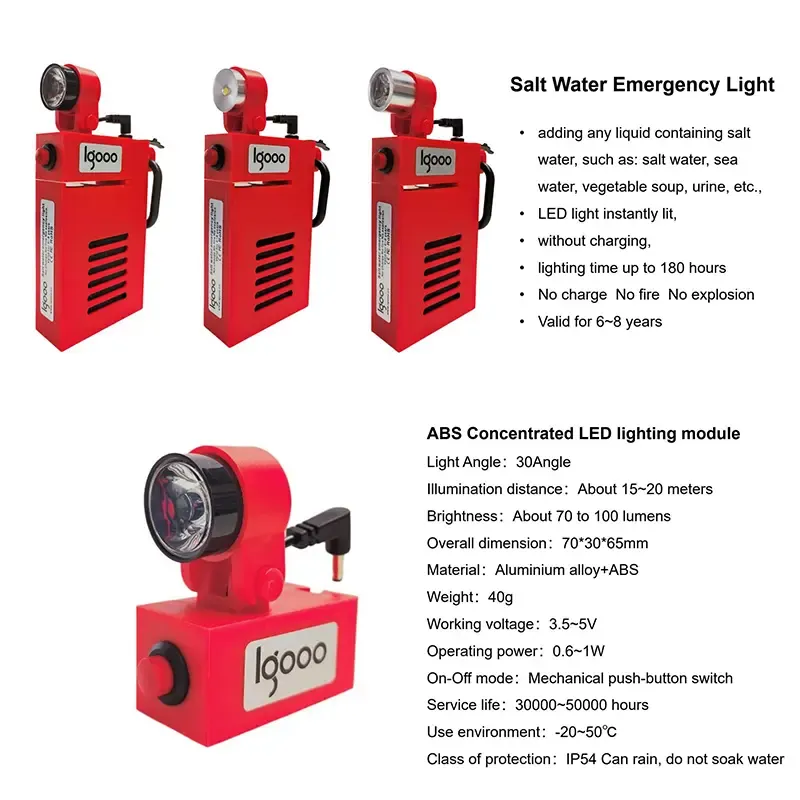Salt Water Emergency Lantern, Battery-Free Water Activated Flashlight
