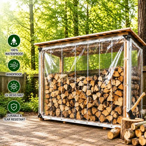 ⚡Clear Waterproof PE Tarp, Transparent Outdoor Cover with Metal Grommets