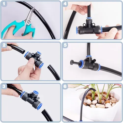 Automatic 360° Curved Garden Irrigation Syste+20-meter hose + 20 nozzles