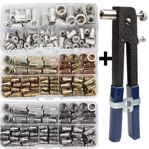 100PCS Rivet Nuts Gun Mandrel Kit  or Nut Rivet Mandrels Repairtool Rivetgun Flatheadscrew Rivet Gun Set