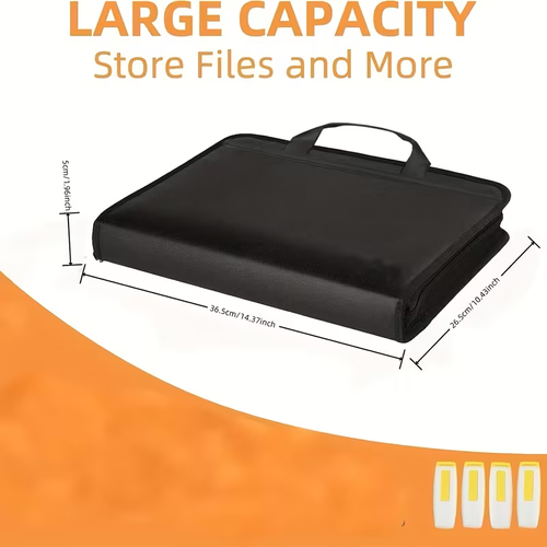 Fireproof & Waterproof Expandable Fireproof Document Organizer - 13-Pocket Heavy-Duty Accordion Folder