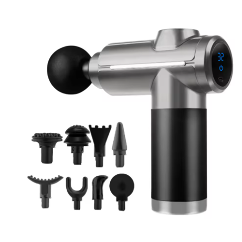Fascia Gun With 8 Heads Touch Screen Muscle Relaxor Fitness Grade Neck Membrane Grabbing Device Electric Massage Machine Vibrati