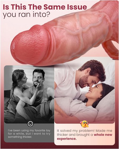 Penis Sleeve Sex Toys for Men 6.4'' Girth 40% Thicker Realistic Cock Sleeve
