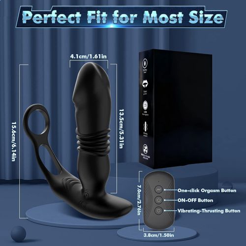 BEISAR Prostate Massager Anal Vibrator Thrusting Vibrating 7 Modes with Cock Ring Anal Plug Anal Sex Toys P Spot Massager Male Sex Toys for Men Dildos Women Couples AI Sync Remote Control Anal Beads