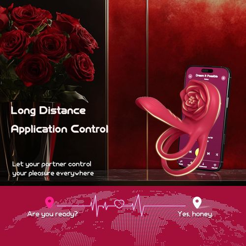 MOVGANI 4 in 1 Rose Penis Extender with G Spot Clitoris Vibrator