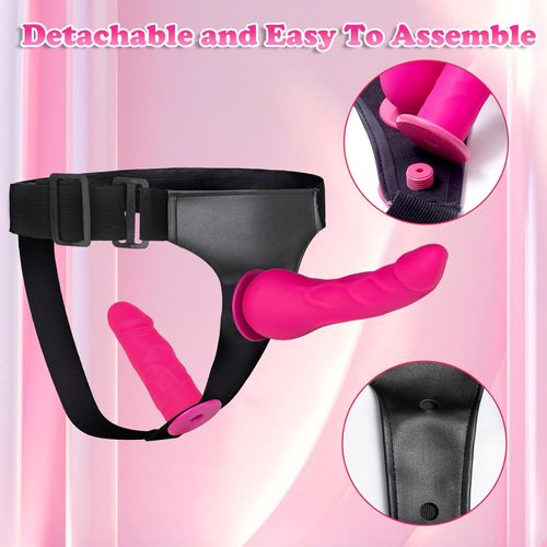 Strap On Dildo Womens Sex Toys - Wearable Strap On Harness with 2 Removeable Realistic Dildos Anal Dildo Female Sex Toys Fantasy Dildos, Adjustable Strapless Strapon G-Spot Sex Toy for Women